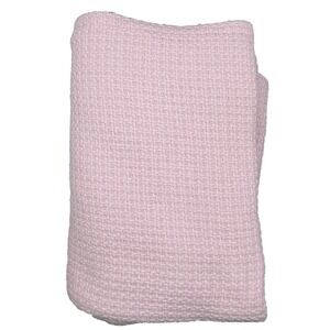 Pottery Barn SET of 2 Twin Light Pink Thermal Woven 100% Cotton Blankets